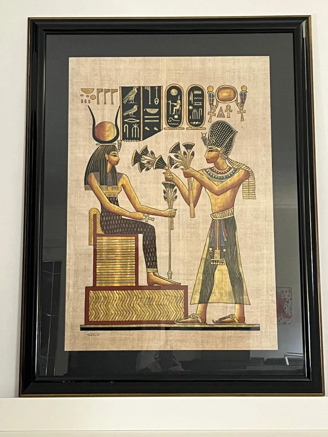 Large Framed Authentic Egyptian Papyrus Art image indicator(8)