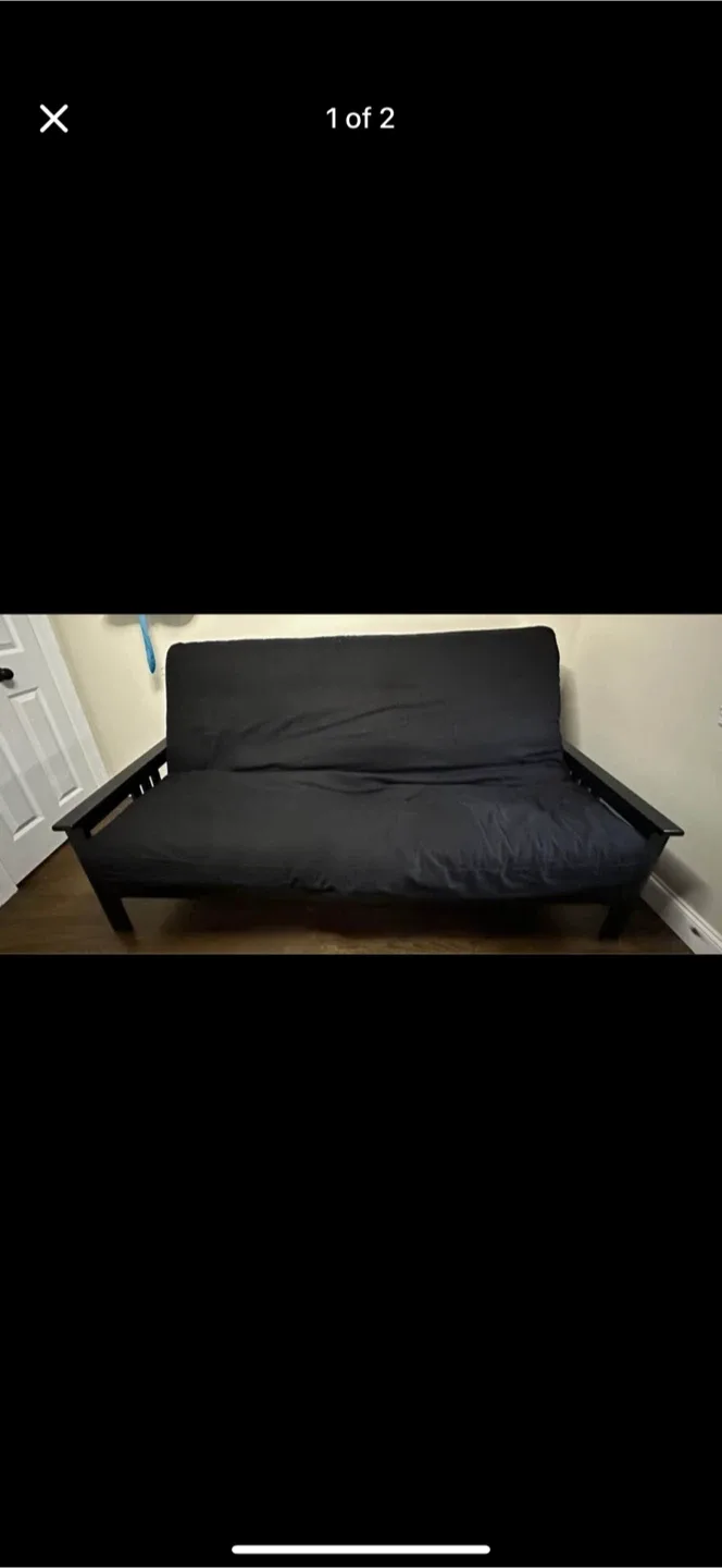 Full Size Futon Frame with Black Cover