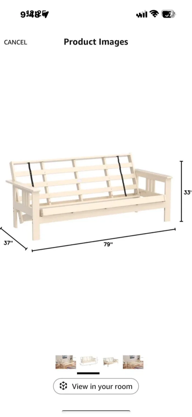 Full Size Futon Frame with Black Cover image indicator(2)