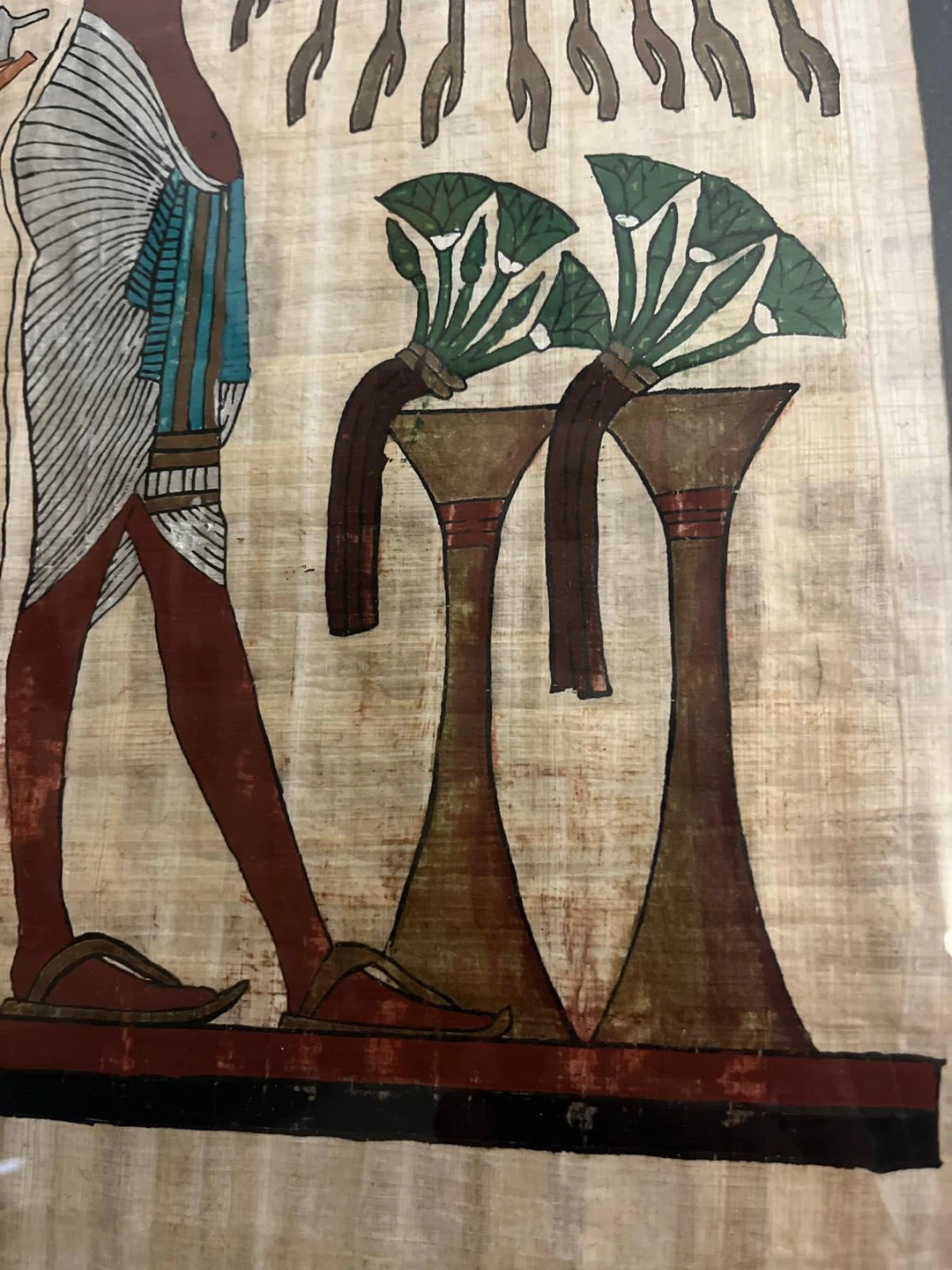 Signed - Framed Egyptian Authentic Papyrus Art - photo 3