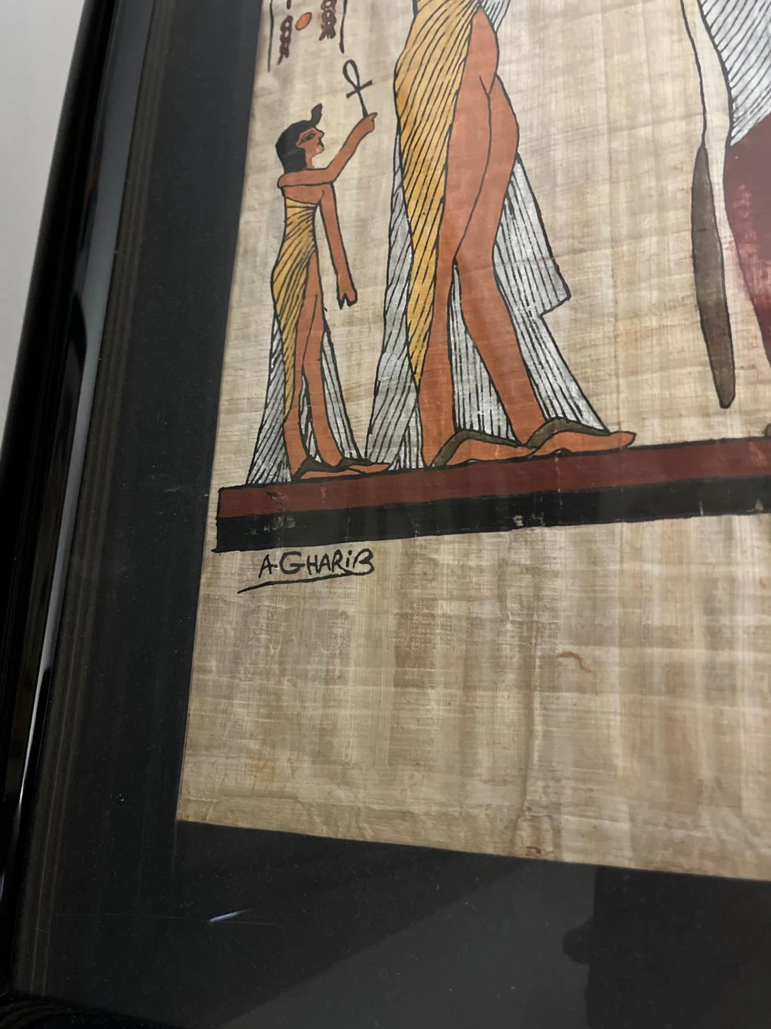 Signed - Framed Egyptian Authentic Papyrus Art - photo 4