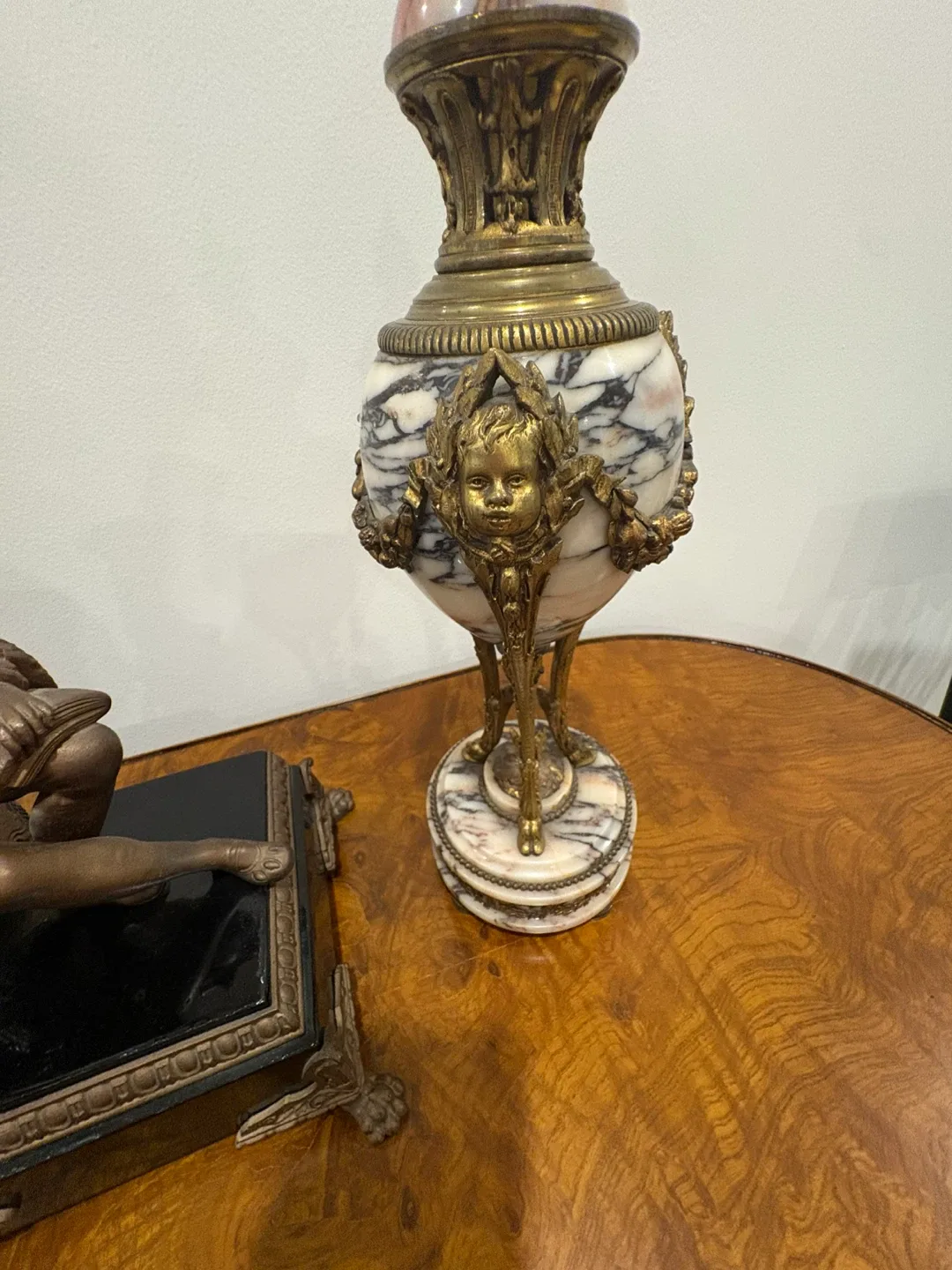 Antique Marble & Bronze Decorative Urn