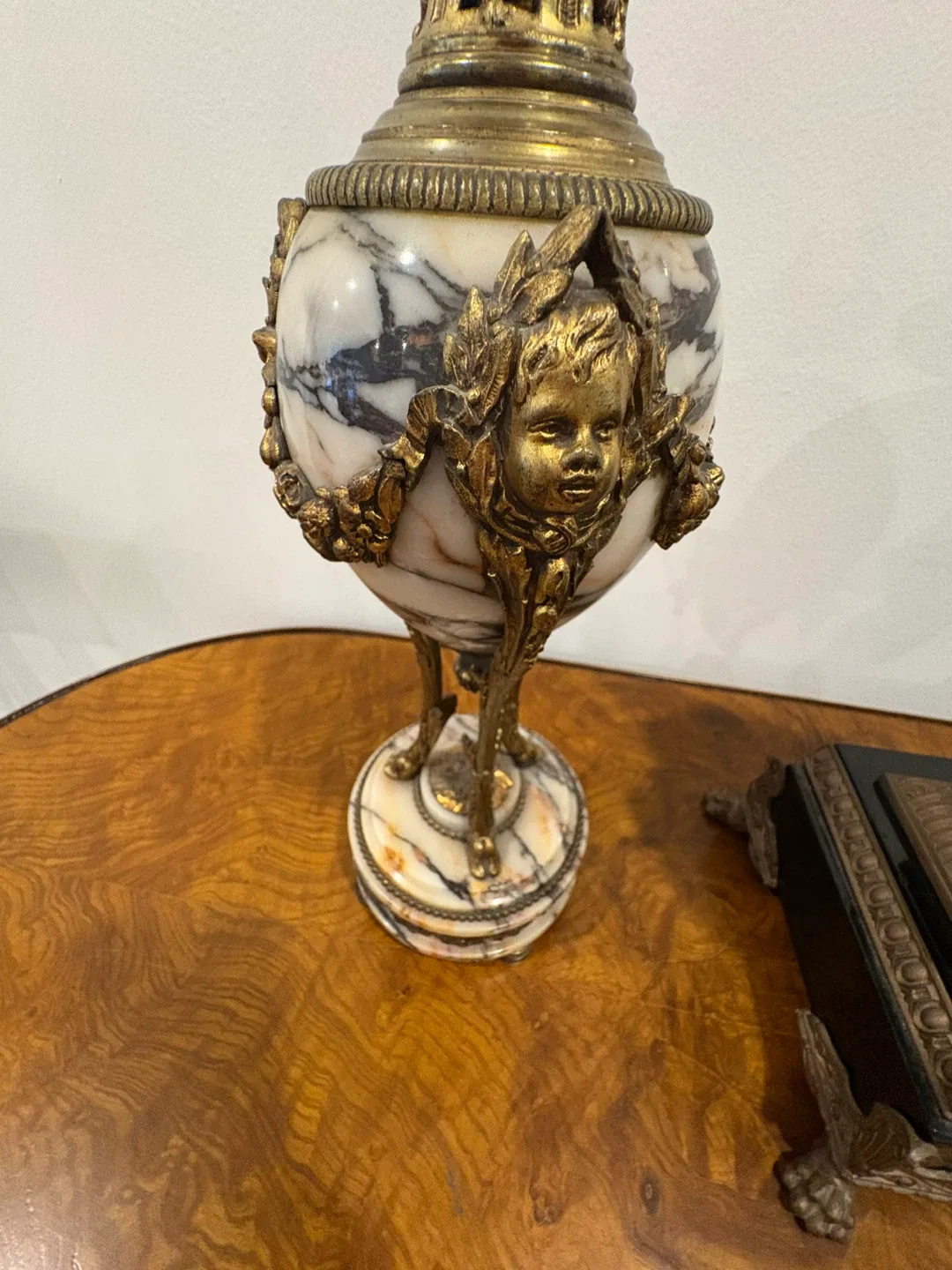 Antique Marble & Bronze Decorative Urn image indicator(3)