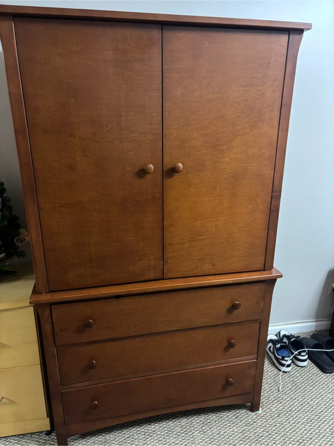 Wooden Wardrobe and Dresser Set
