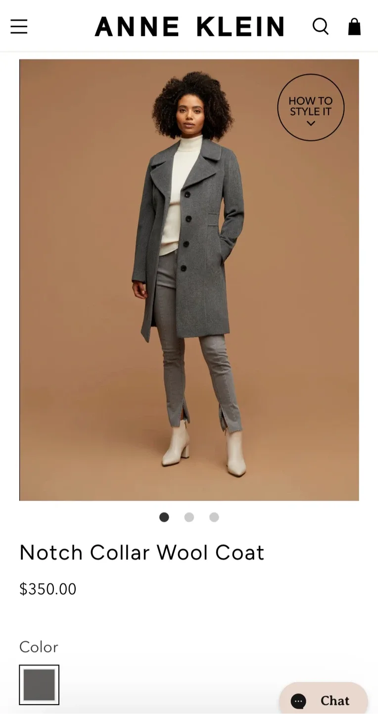 Women’s Anne Klein Wool Coat Medium image indicator(10)