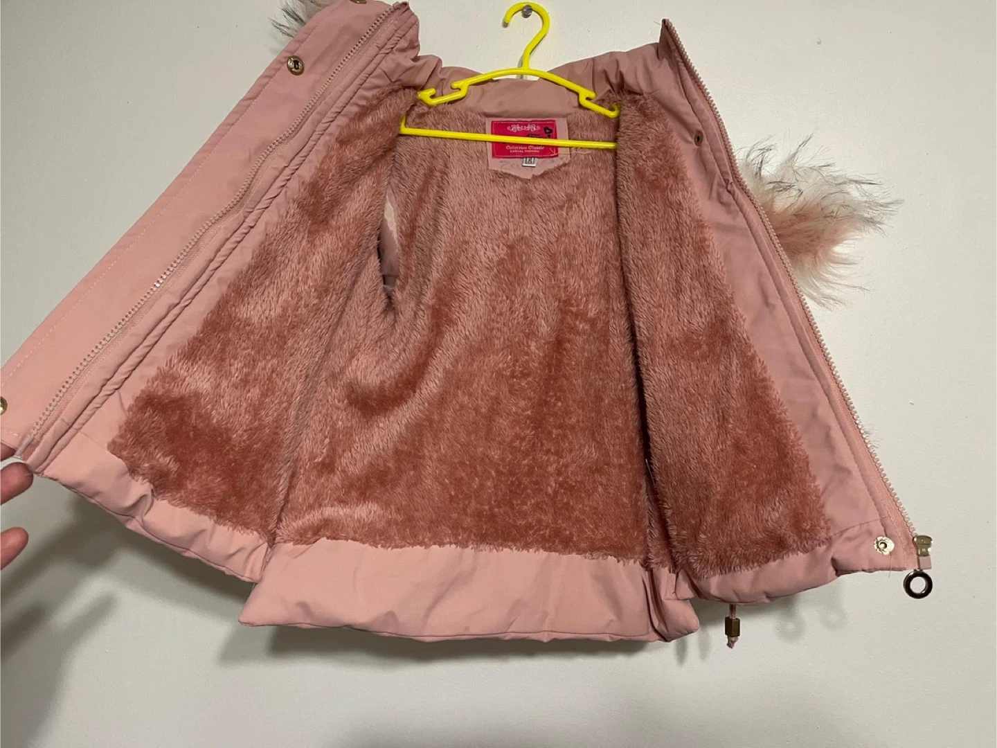 2T - Girls Pink Coat with Fur Trim - photo 5