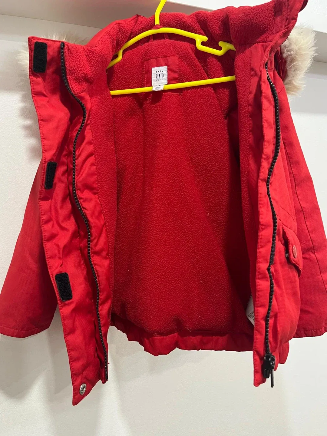 GAP Baby Red Winter Jacket - Size 2 Toddler image indicator(2)