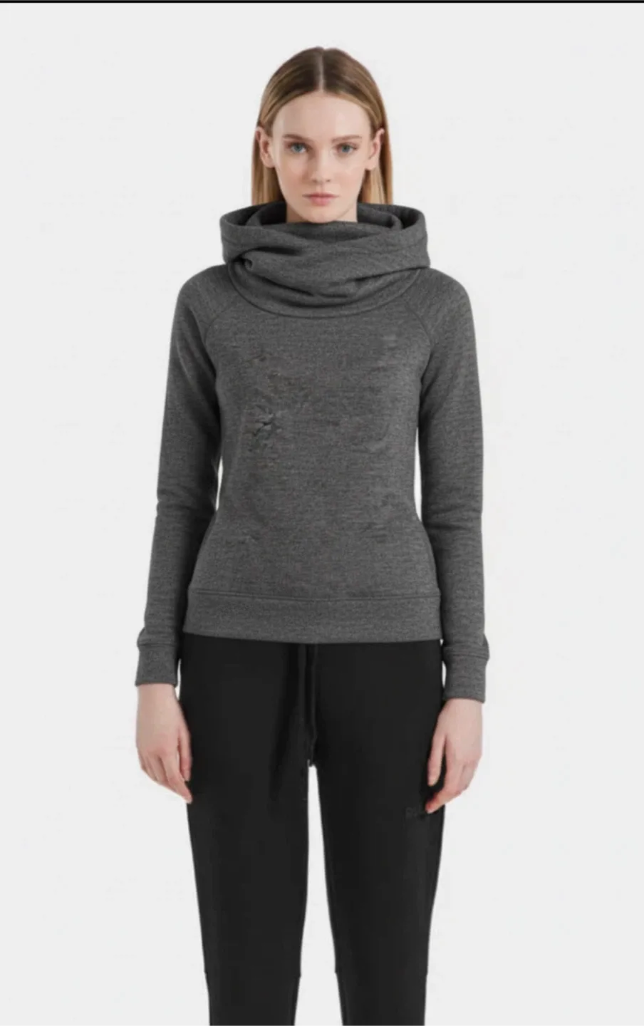 Elie Tahari Grey Merino Wool Hoodie - Size Small image indicator(3)
