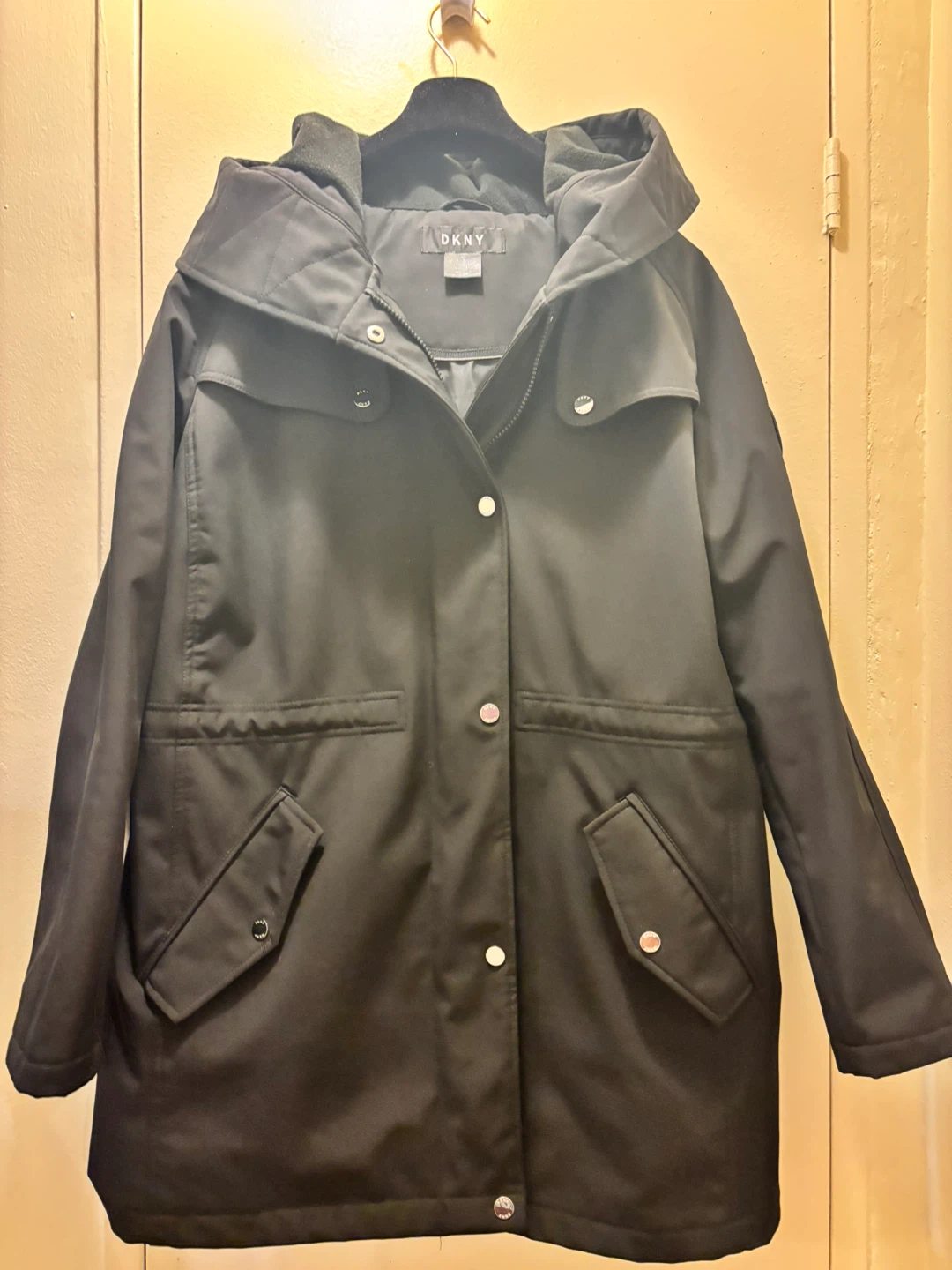 DKNY Black Parka - Size Large