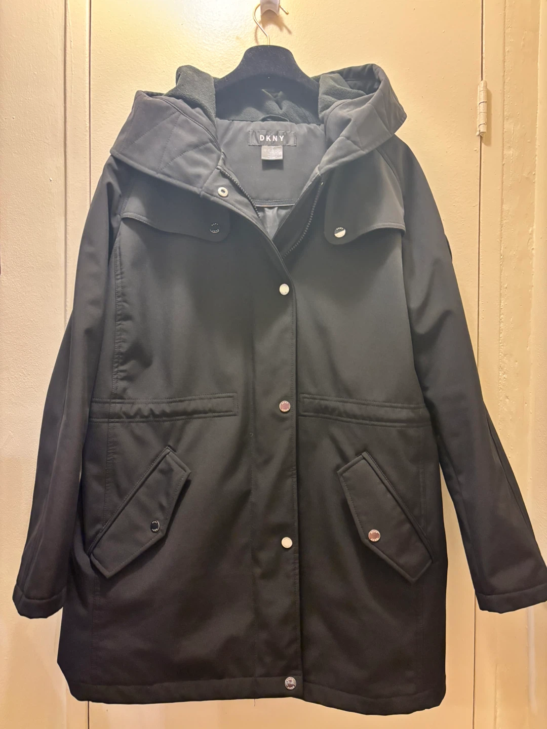 DKNY Black Parka - Size Large - photo 2