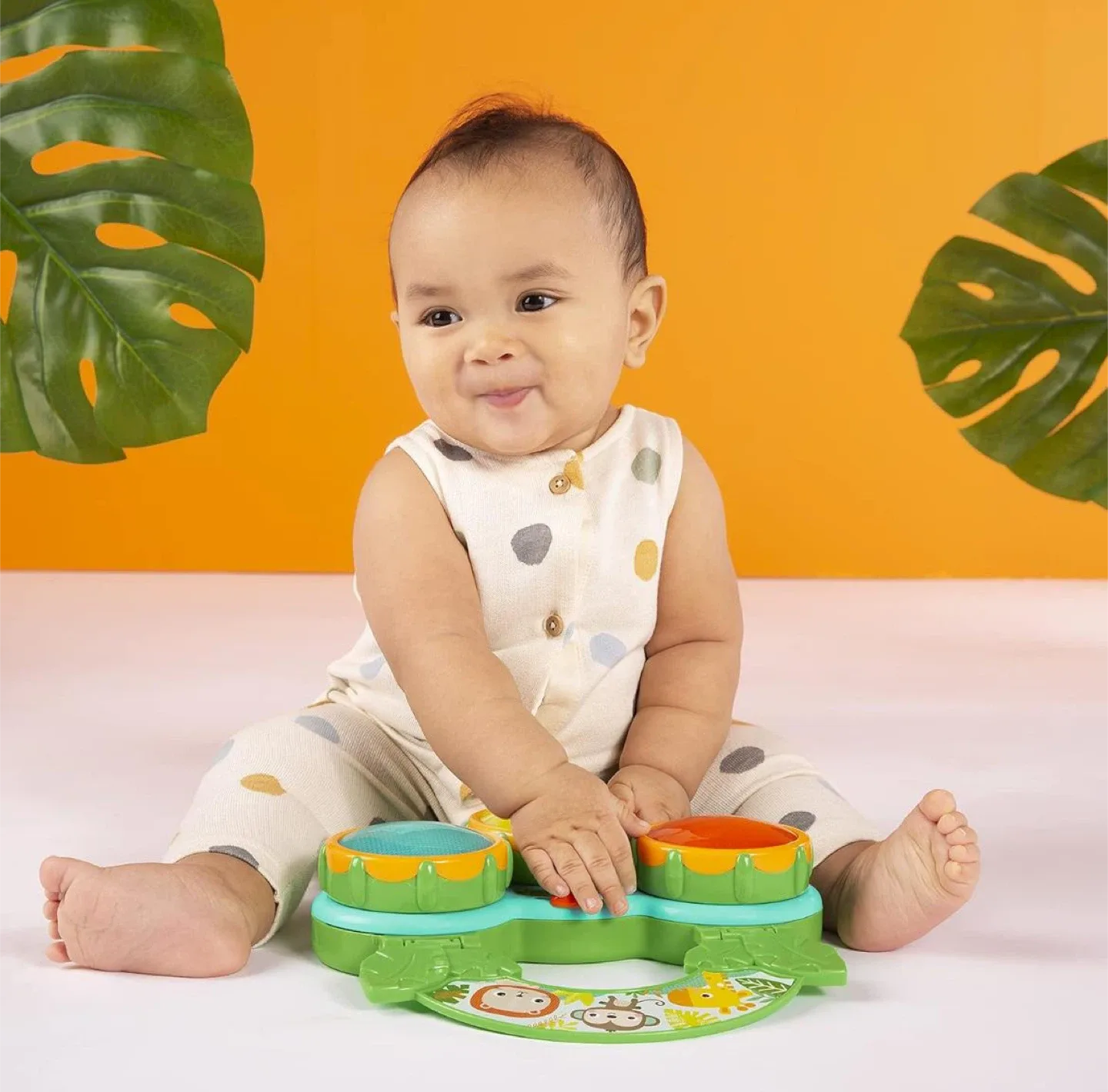 ✨LIKE NEW ✨ Bright Starts Jungle Beats Musical Toy Drum image indicator(5)