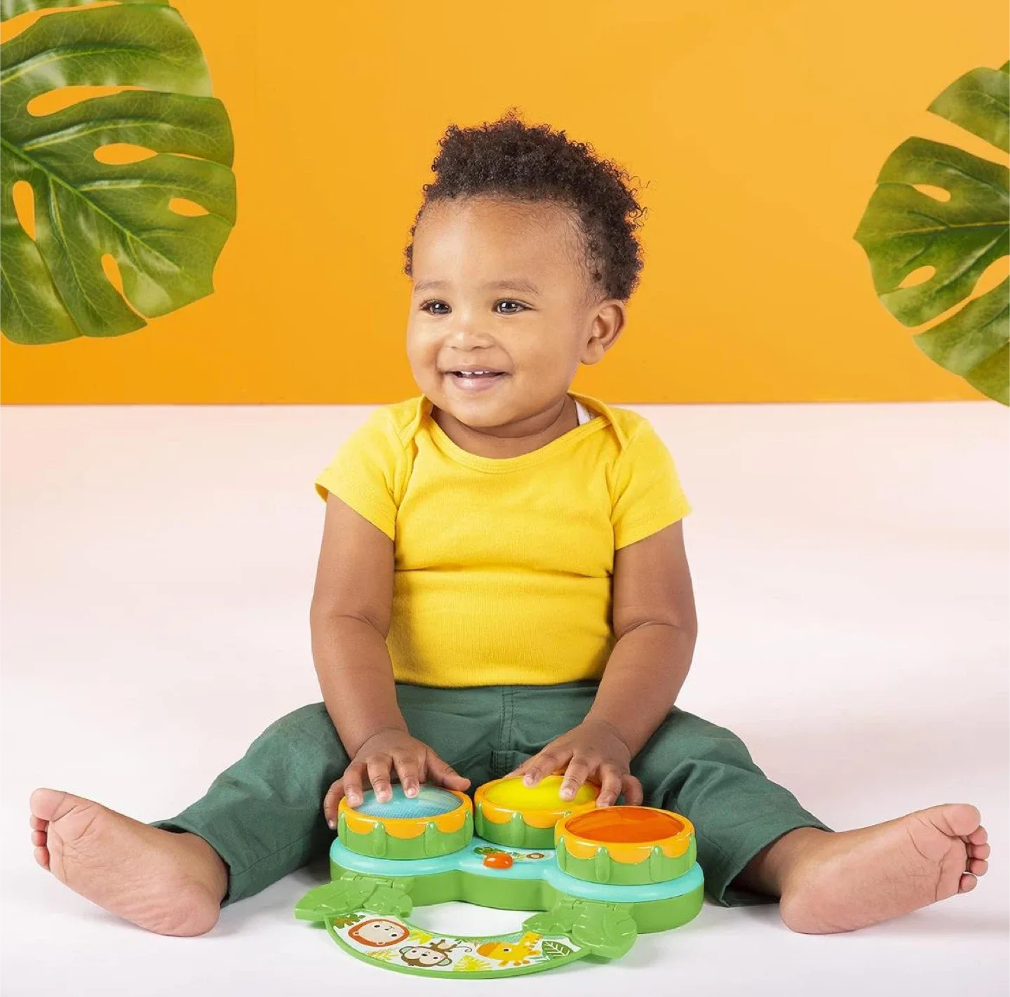 ✨LIKE NEW ✨ Bright Starts Jungle Beats Musical Toy Drum image indicator(4)