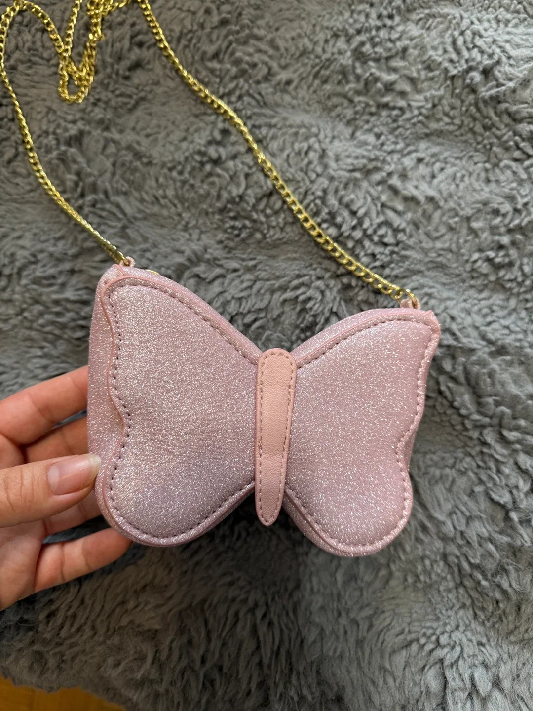 Pink Glitter Butterfly Chain Bag image indicator(2)