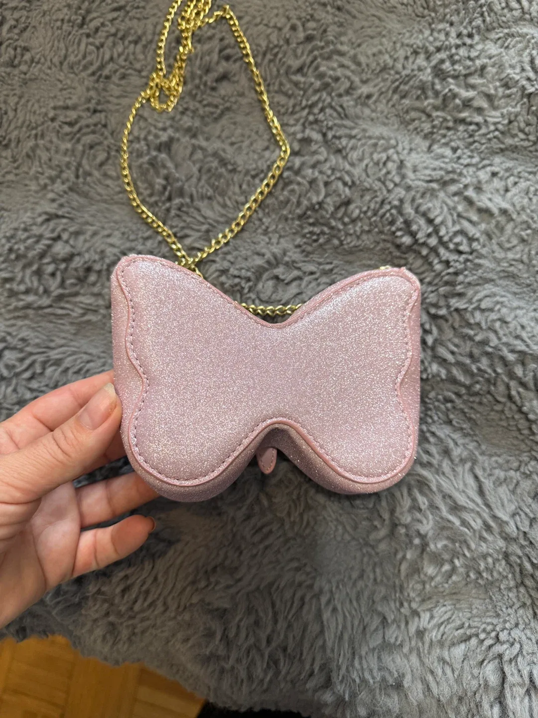 Pink Glitter Butterfly Chain Bag image indicator(3)