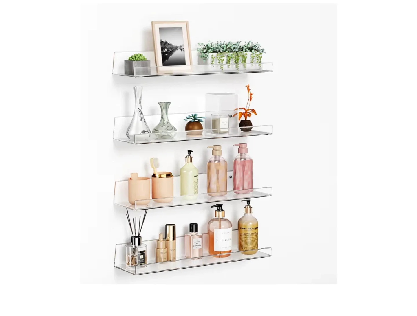 Acrylic Wall Mounted Shelves - Set of 4