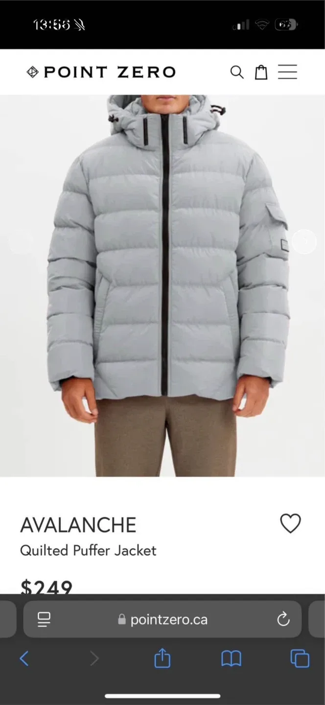 Point Zero Men’s Winter Puffer Jacket - Size M/M
