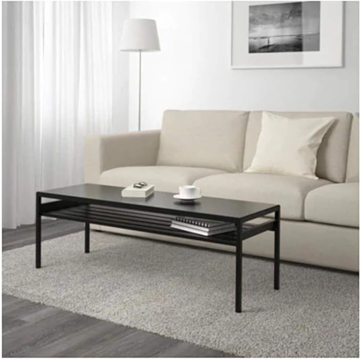IKEA NYBODA Coffee Table w Reversible Table Top, Black/White - photo 4