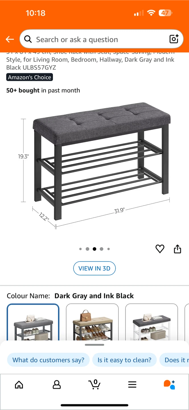 Dark Gray Shoe Rack Bench - photo 2