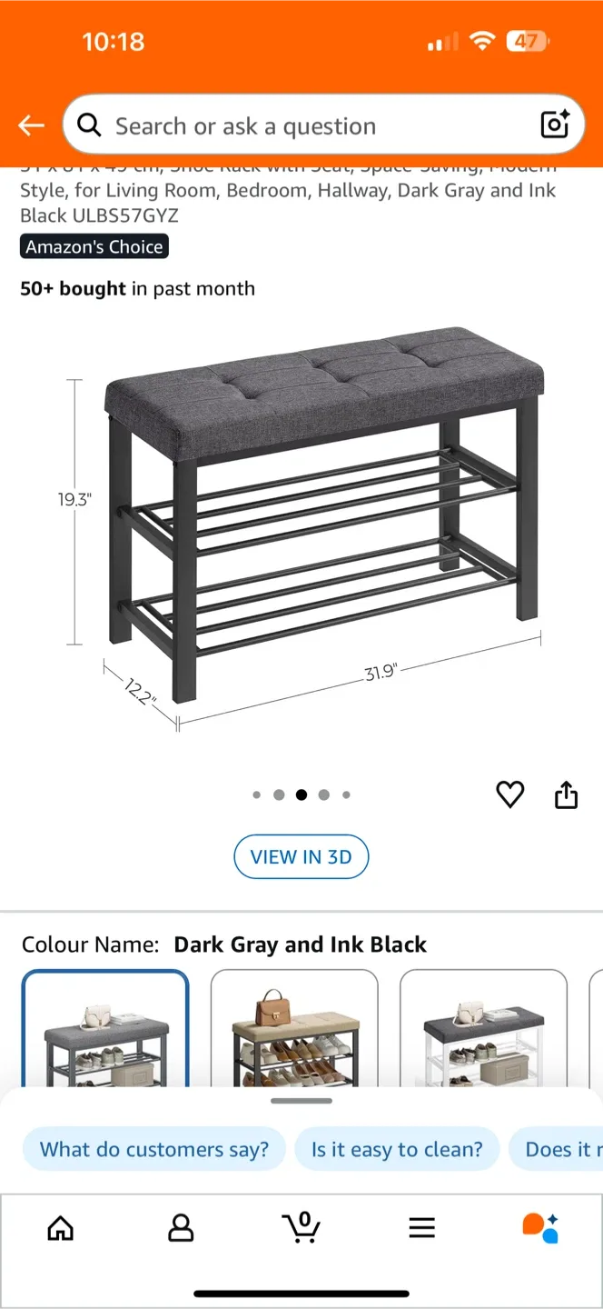 Dark Gray Shoe Rack Bench image indicator(2)