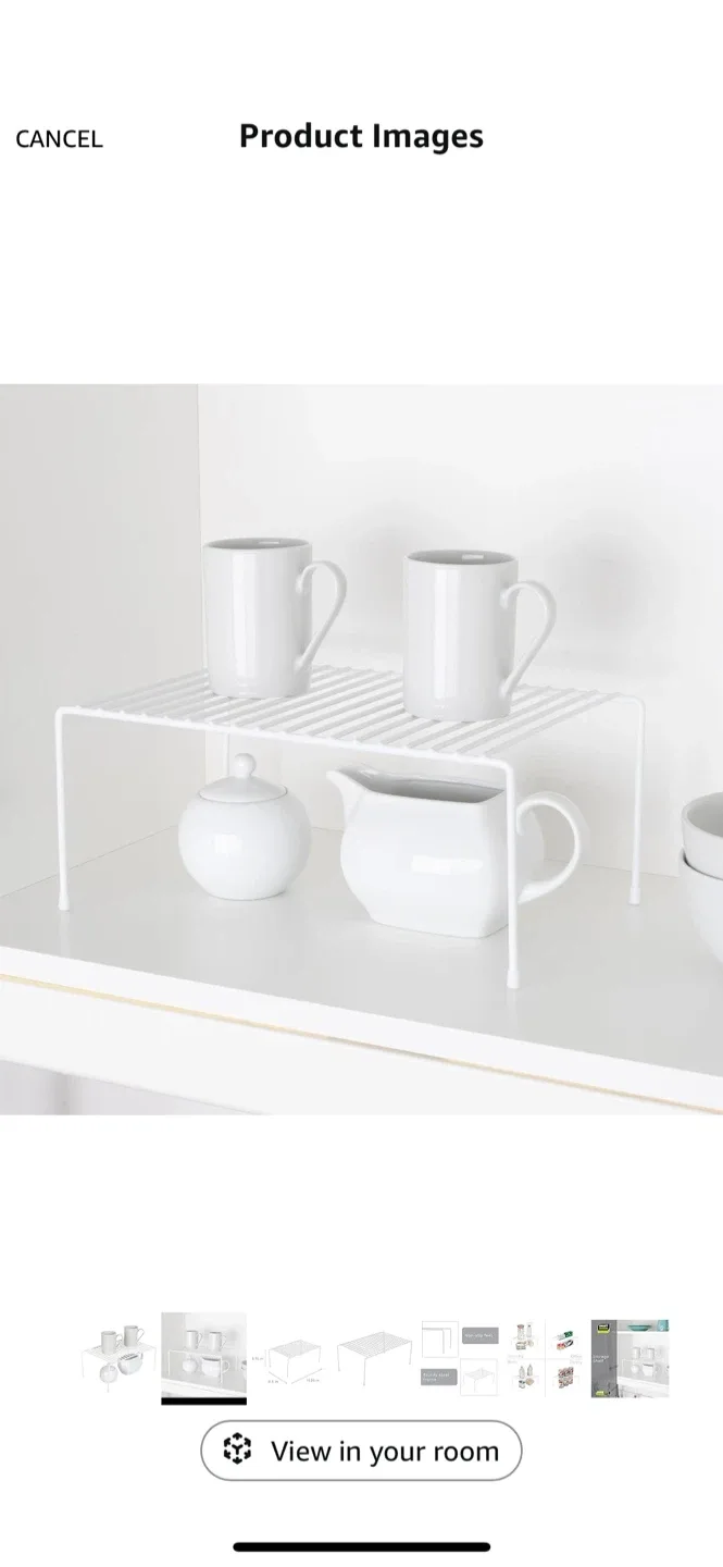 White Metal Kitchen Shelf Organizer