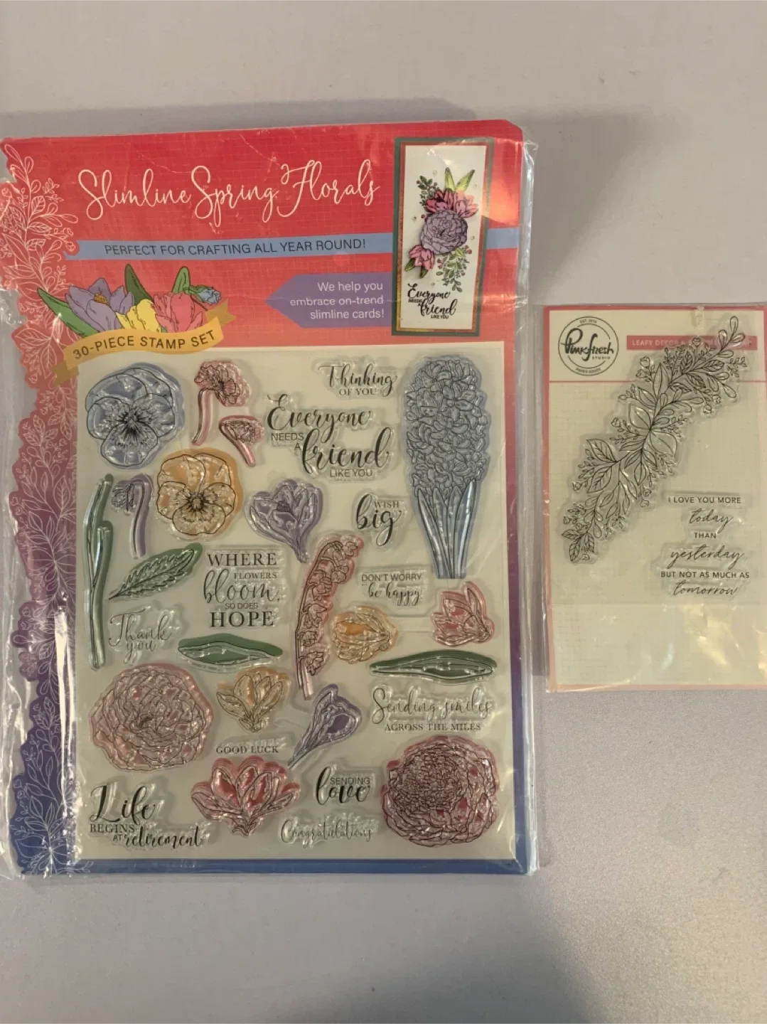 Slimline Spring Florals & Leafy Decor Stamp Sets #freecycle