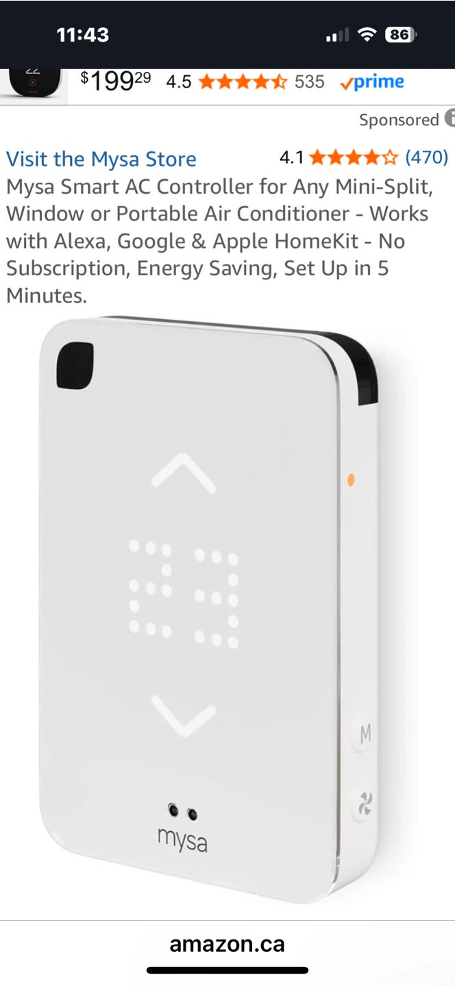 Mysa Smart Thermostat for Mini-Split Heat Pumps - photo 2