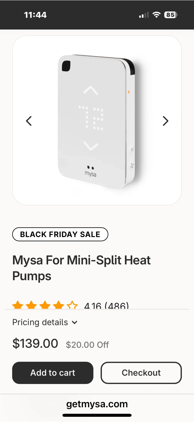Mysa Smart Thermostat for Mini-Split Heat Pumps - photo 3