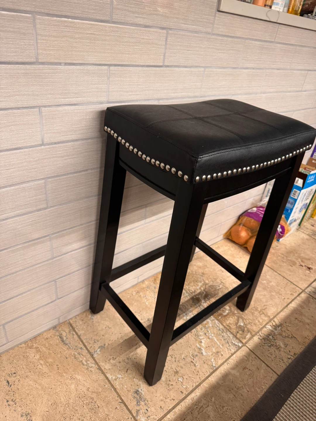 SET OF 2 Black Upholstered Counter-Height Bar Stools - photo 3