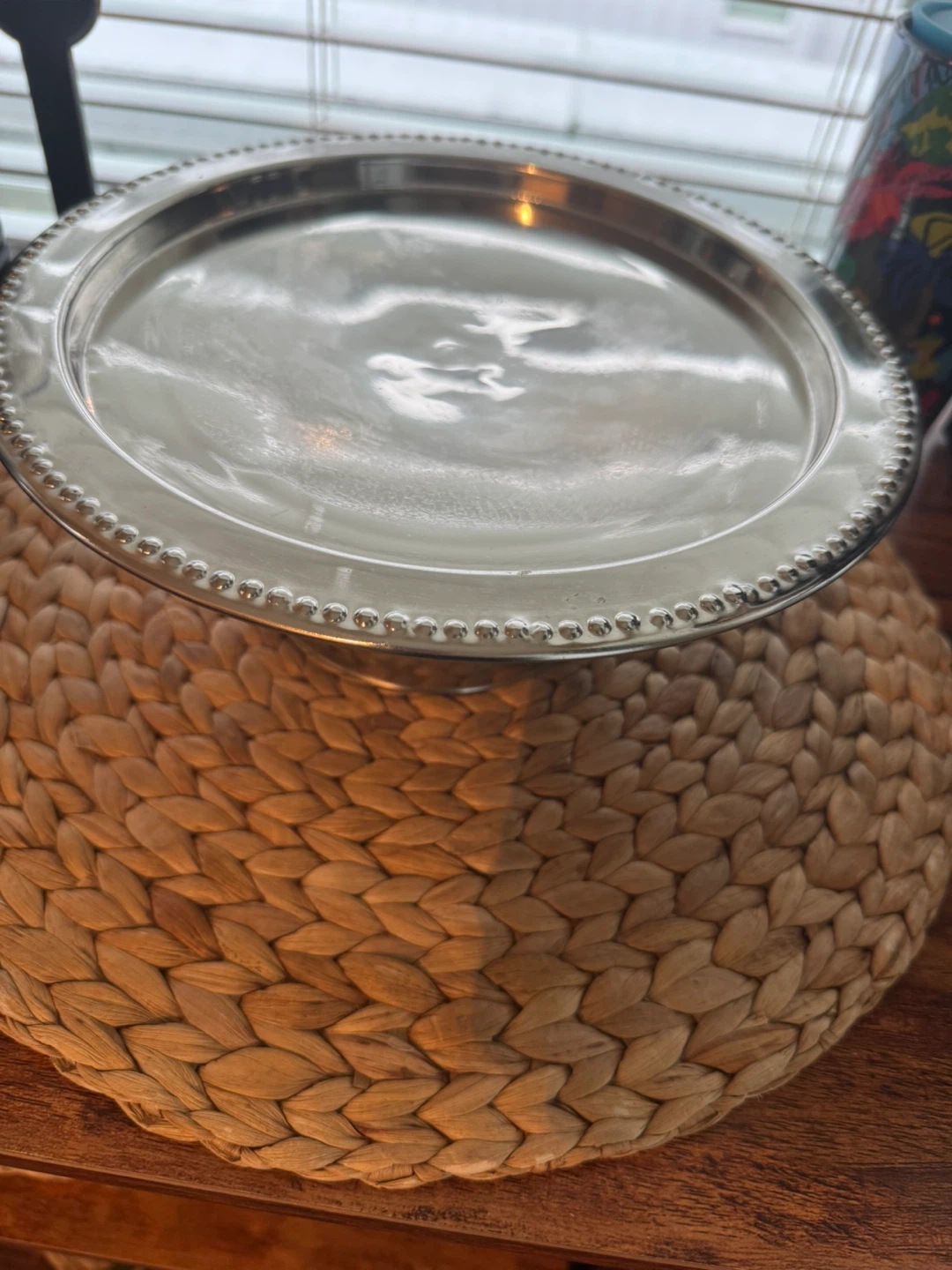 Silver Round Decorative Tray