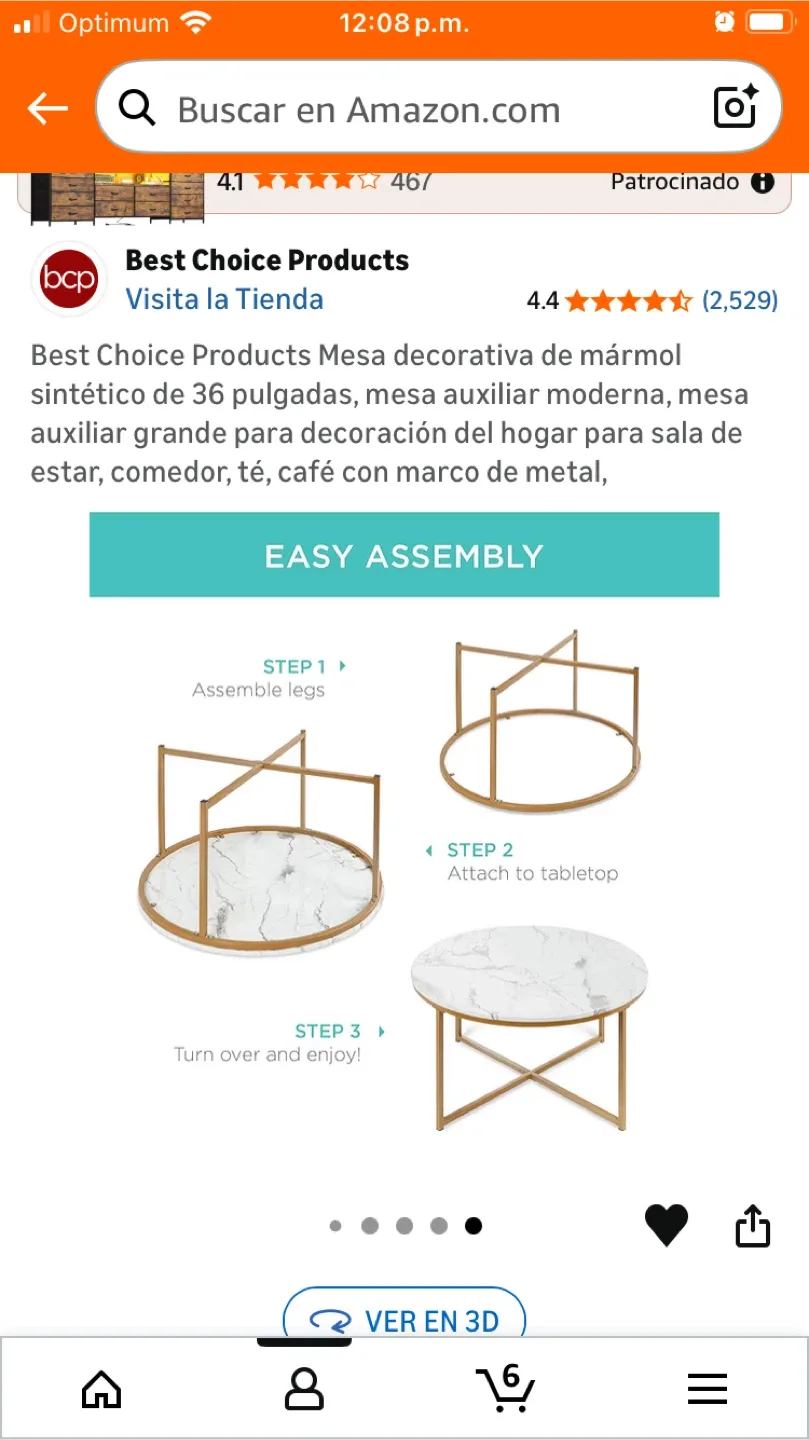 Best Choice Products Marble Coffee Table image indicator(6)