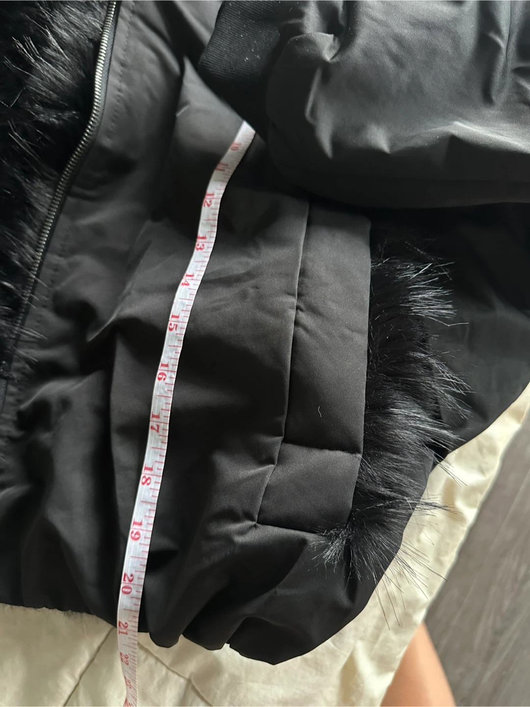 Black Fur Trimmed Hooded Jacket - Size M - photo 2