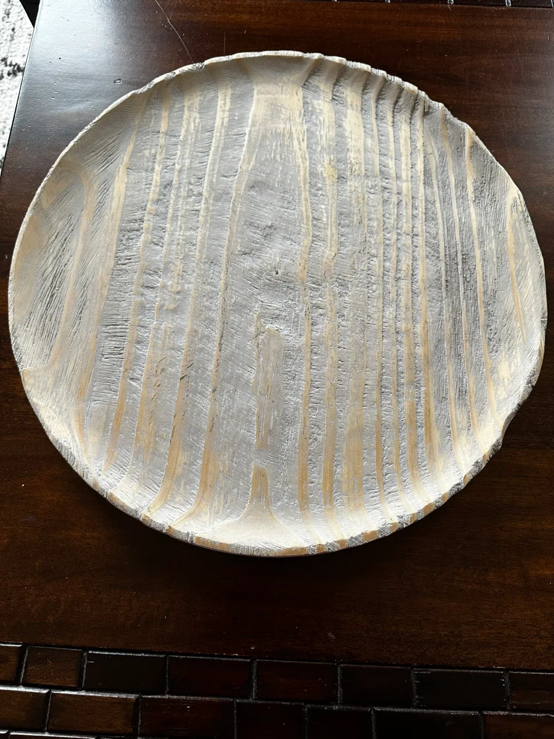 Emory wooden round tray L