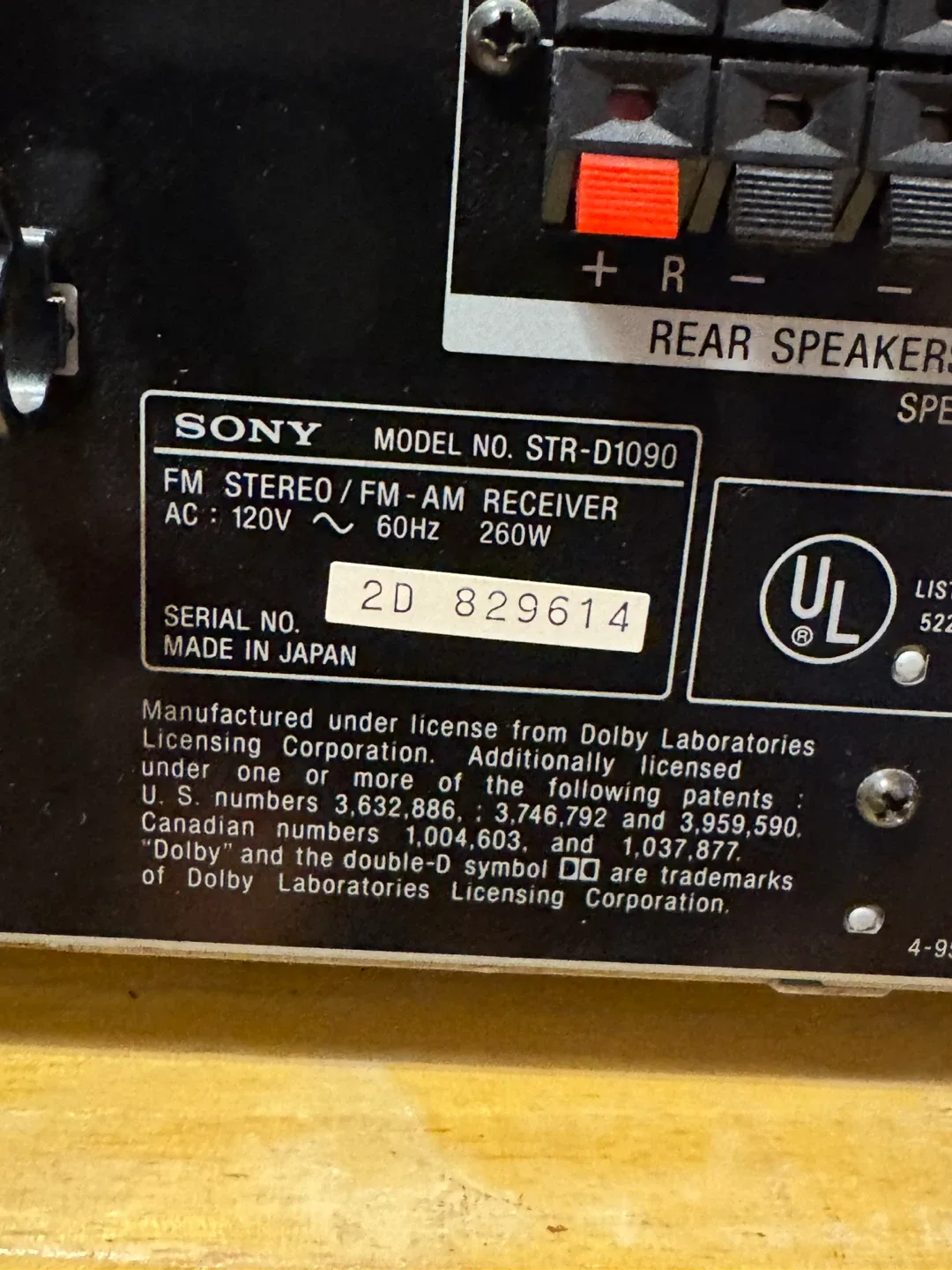Sony STR-D1090 FM Stereo/FM-AM Receiver image indicator(3)