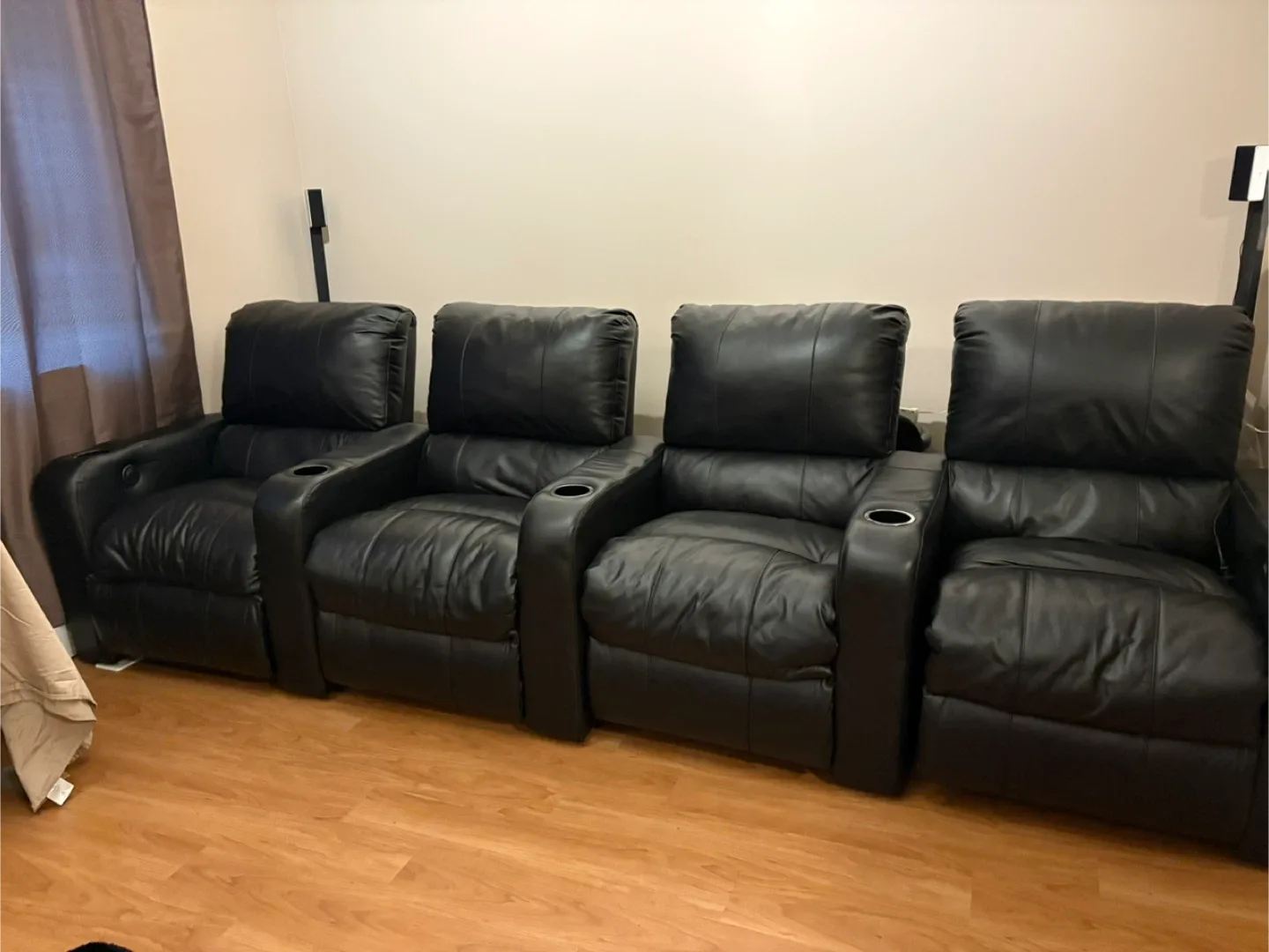 Lane Furniture Black Leather Reclining Seats