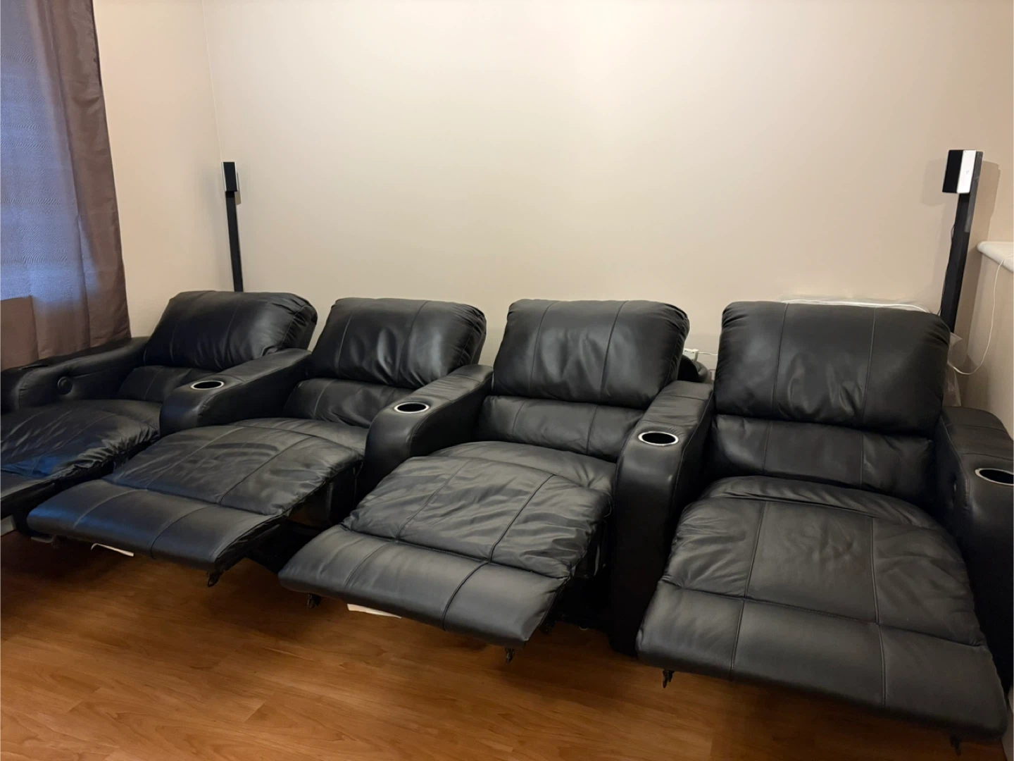 Lane Furniture Black Leather Reclining Seats - photo 2