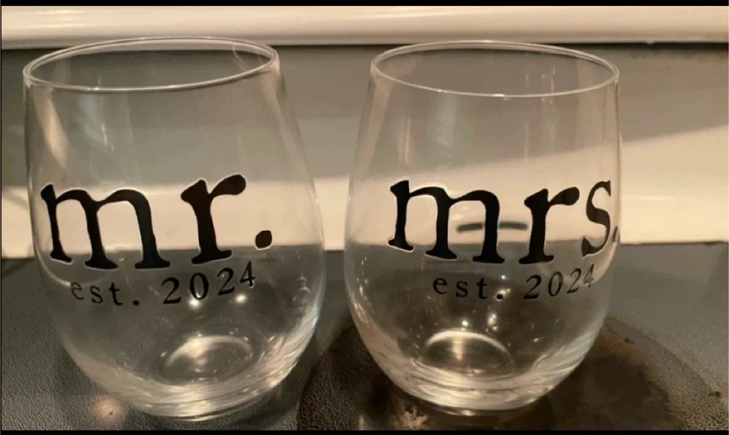 Mr. & Mrs. Wine Glasses (Est. 2024)