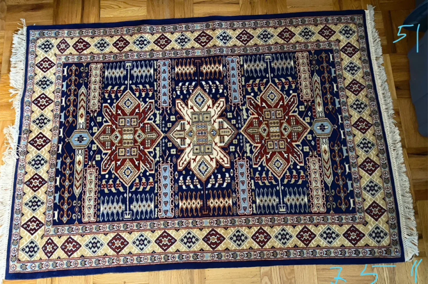 Tibetan Area Rug - Blue, Red, Beige image indicator(2)