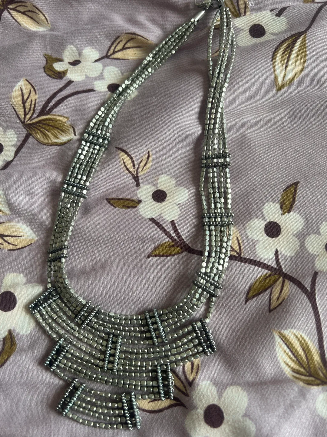 Silver Beaded Necklace