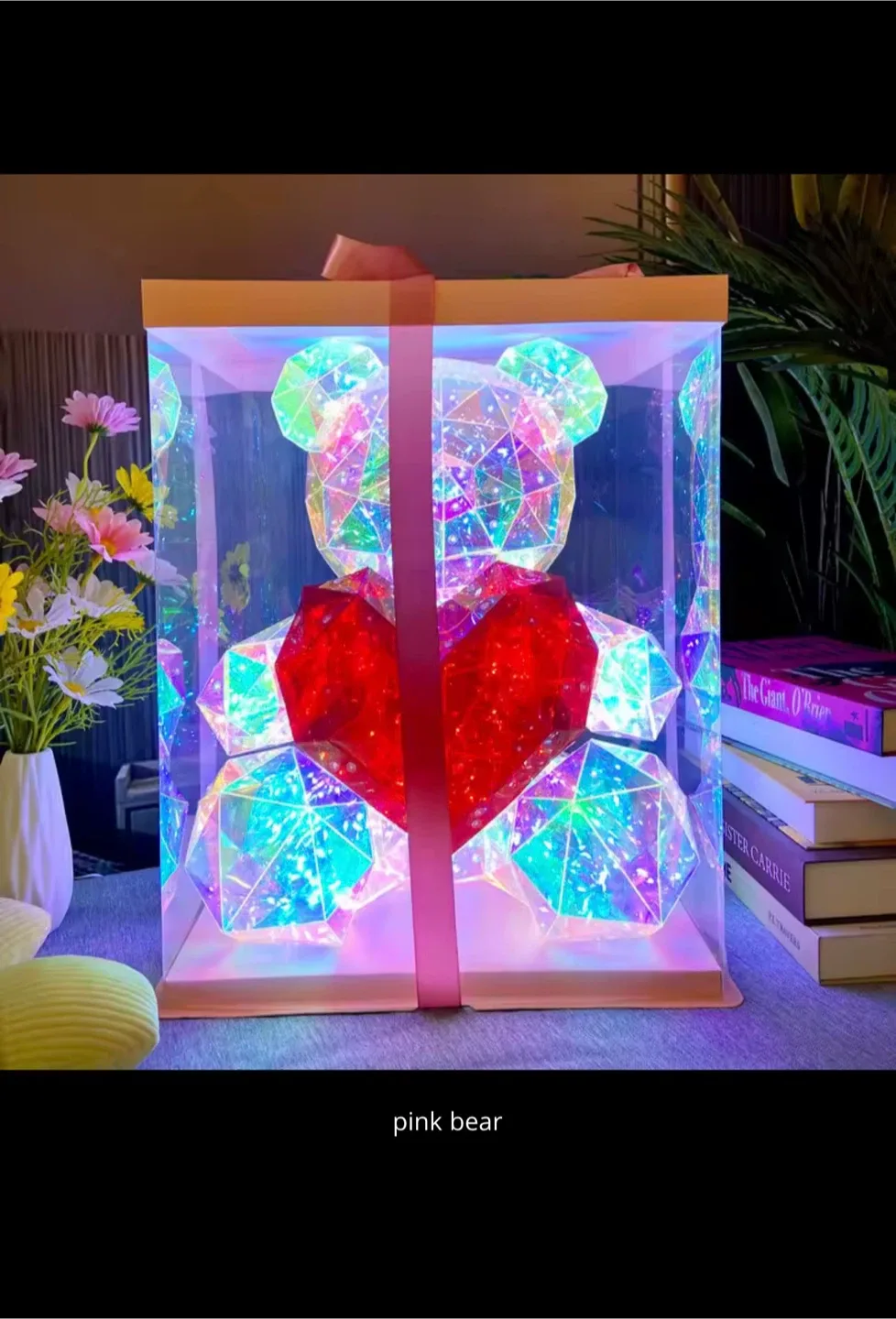 New with box-Crystal Bear LED Night Light  for Xmas gift image indicator(2)