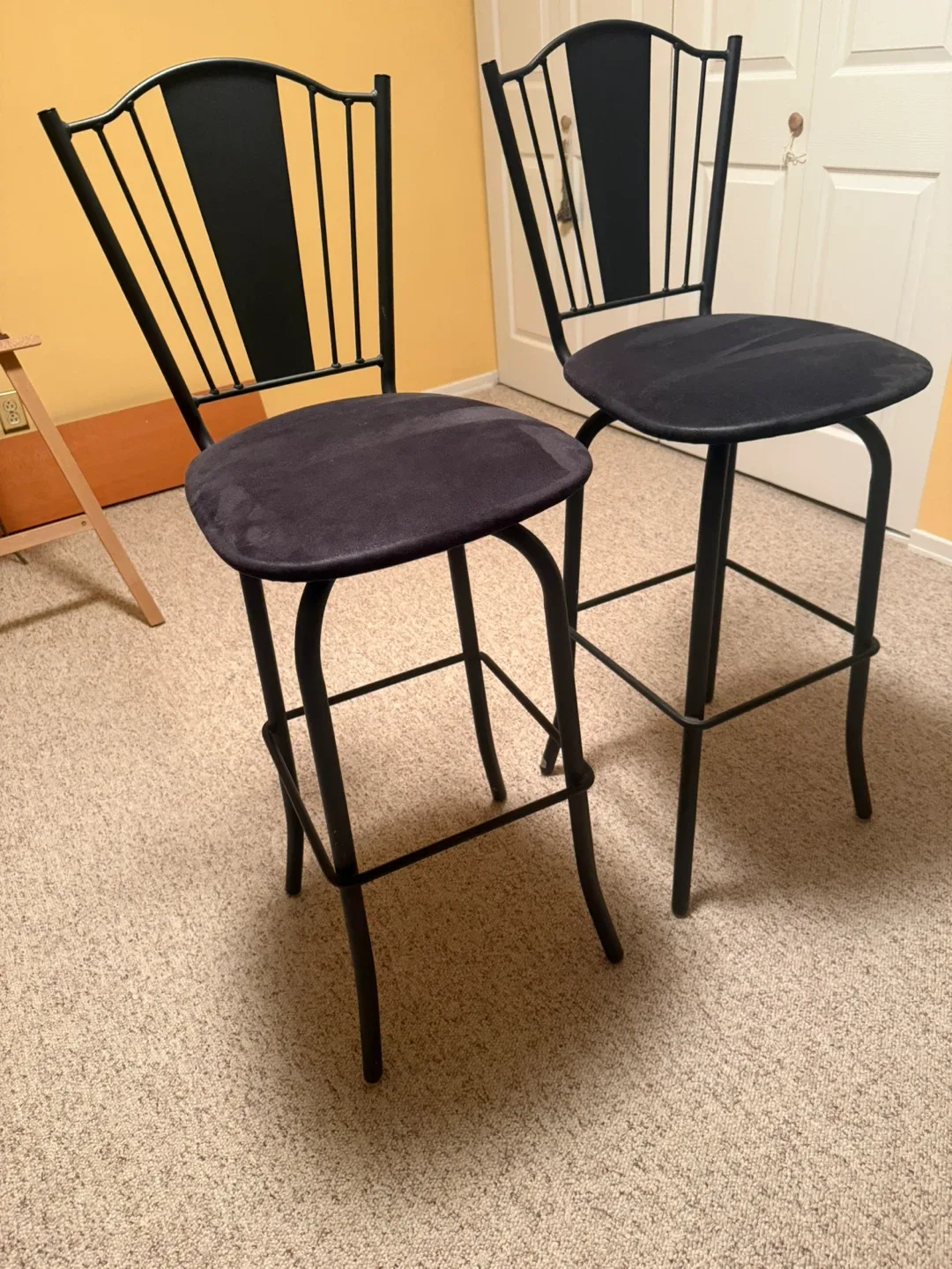Set of 2 Black Bar Stools