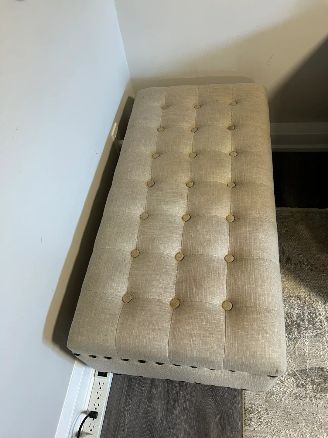 Upholstered Storage Ottoman Bench