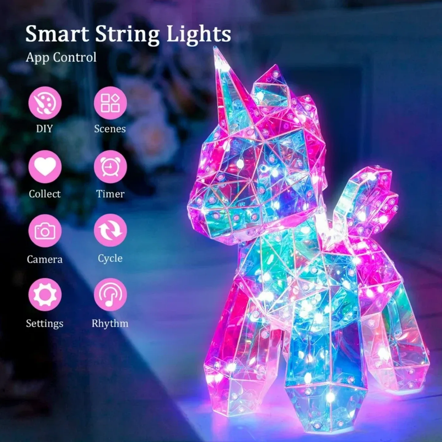 New with box- Crystal Unicorn Smart String Lights image indicator(2)