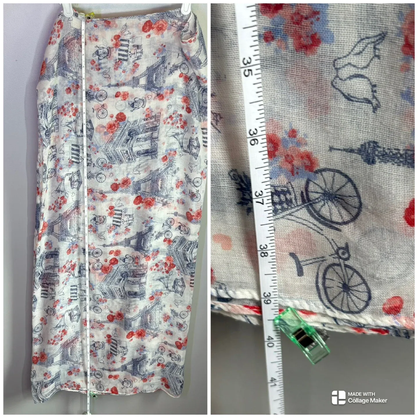 MyStyle Paris Blue Coral Floral Print Lightweight Infinity Scarf image indicator(9)