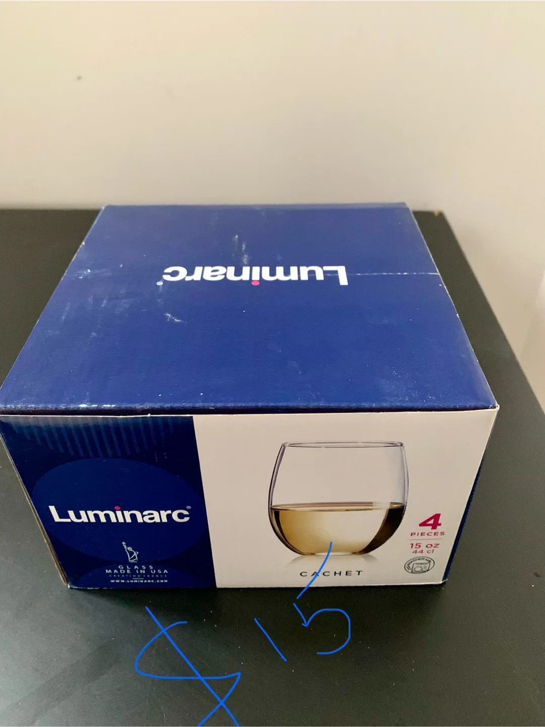 Luminarc Cachet Stemless Wine Glasses, Set of 4