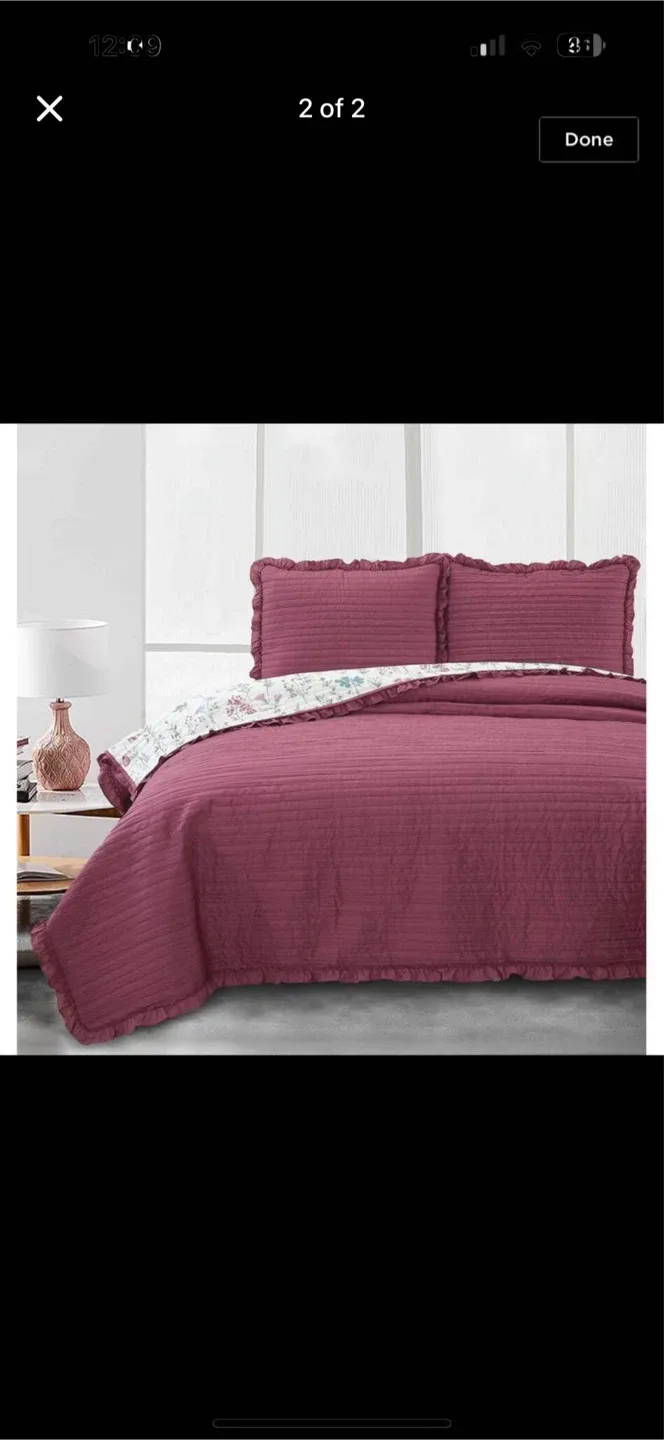 Twin Quilt Set.Pre washed crinkle quilt.