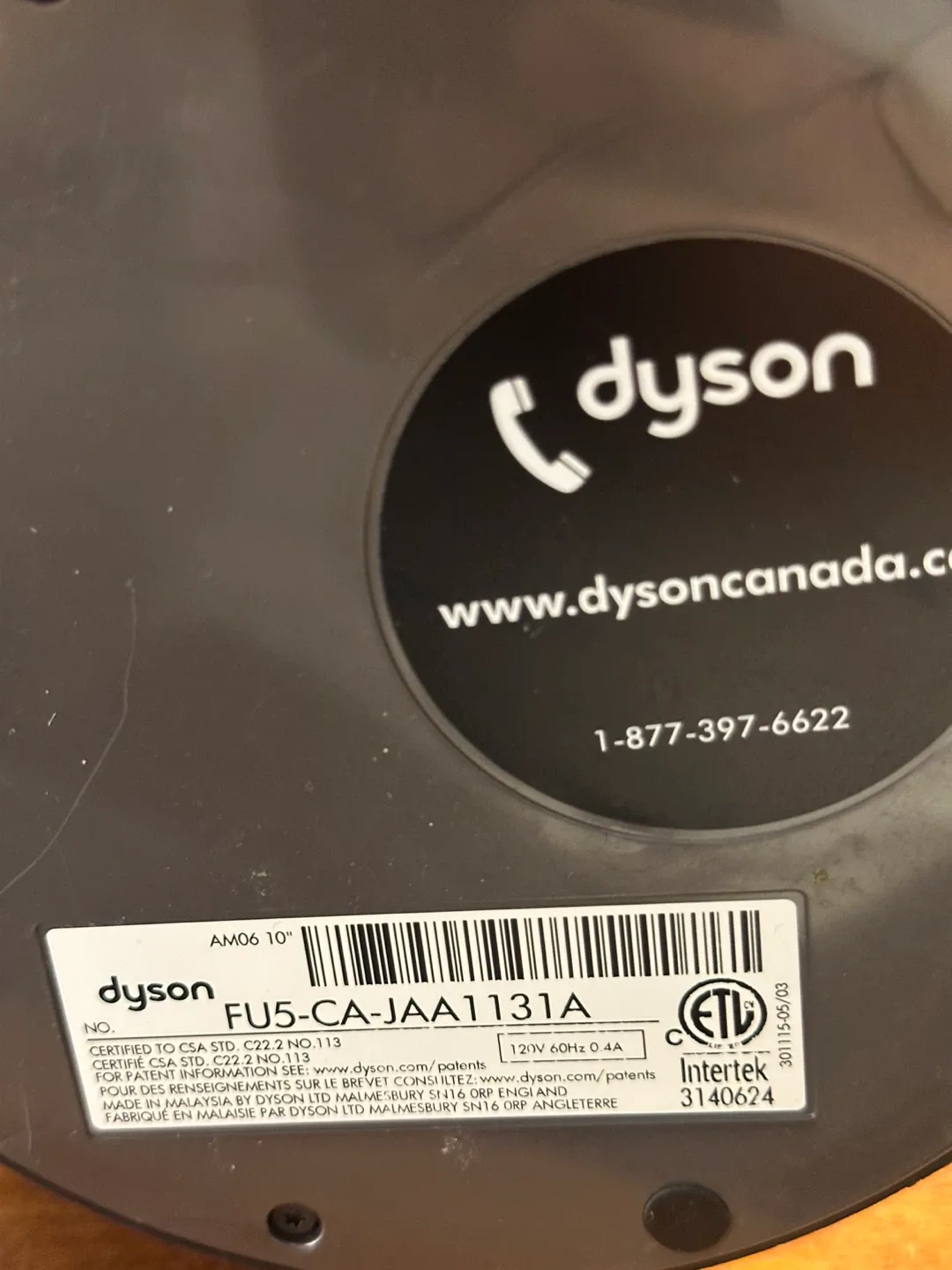 Dyson Cool AM06 10" Desk Fan (Black/Iron) image indicator(2)