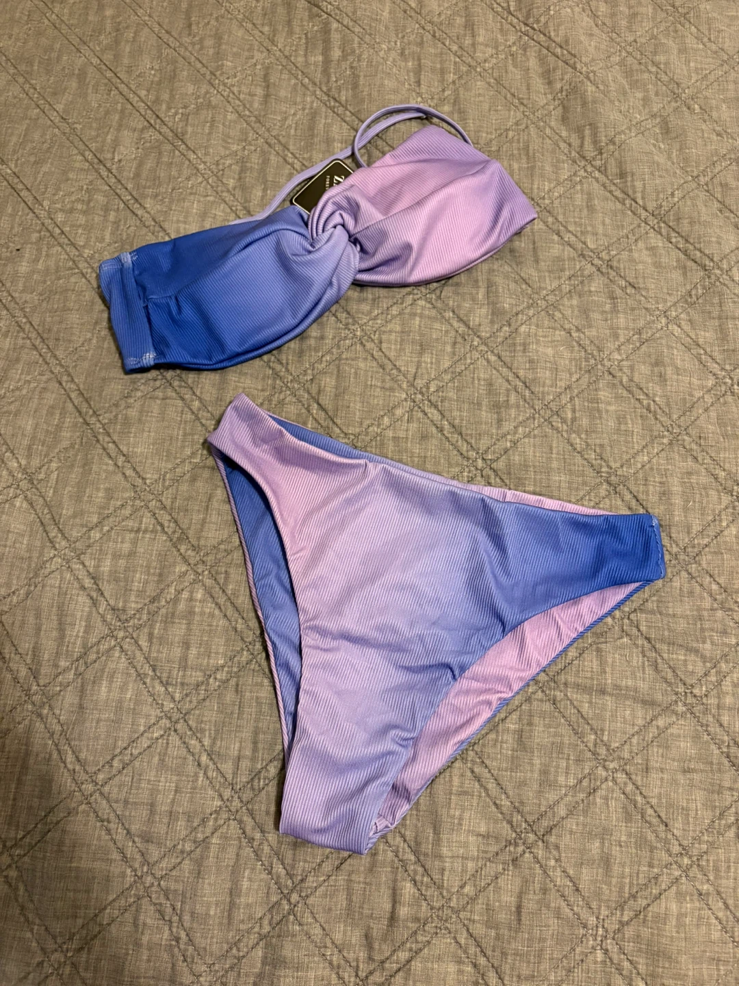 Zaful Ombre Twist Bandeau Bikini Set - photo 4