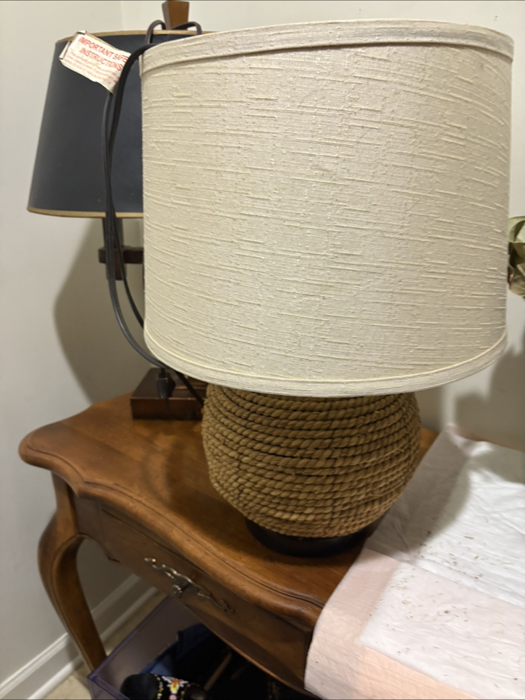 Table Lamp with Woven Base