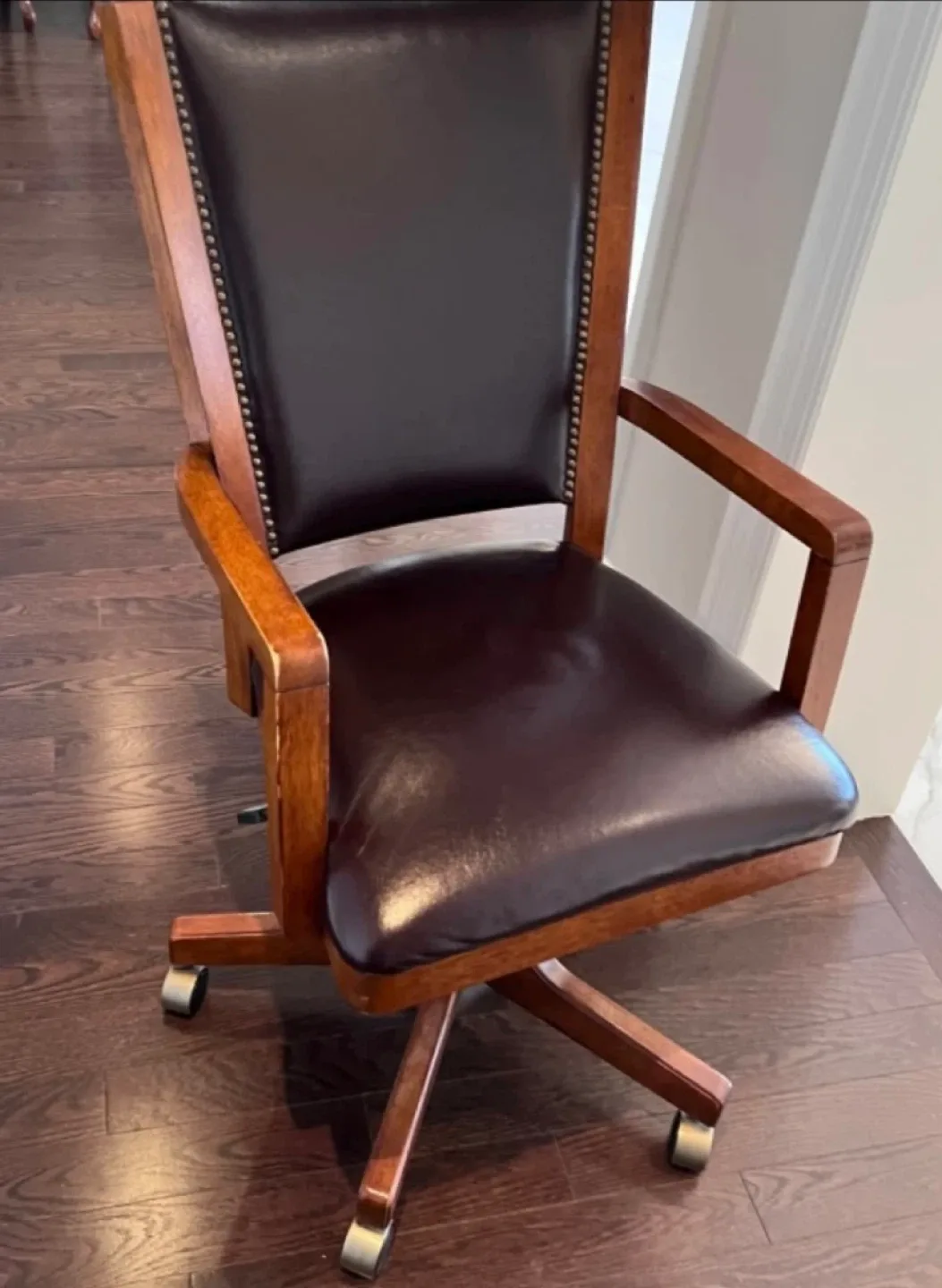 Bombay company Wooden & Leather Office Chair