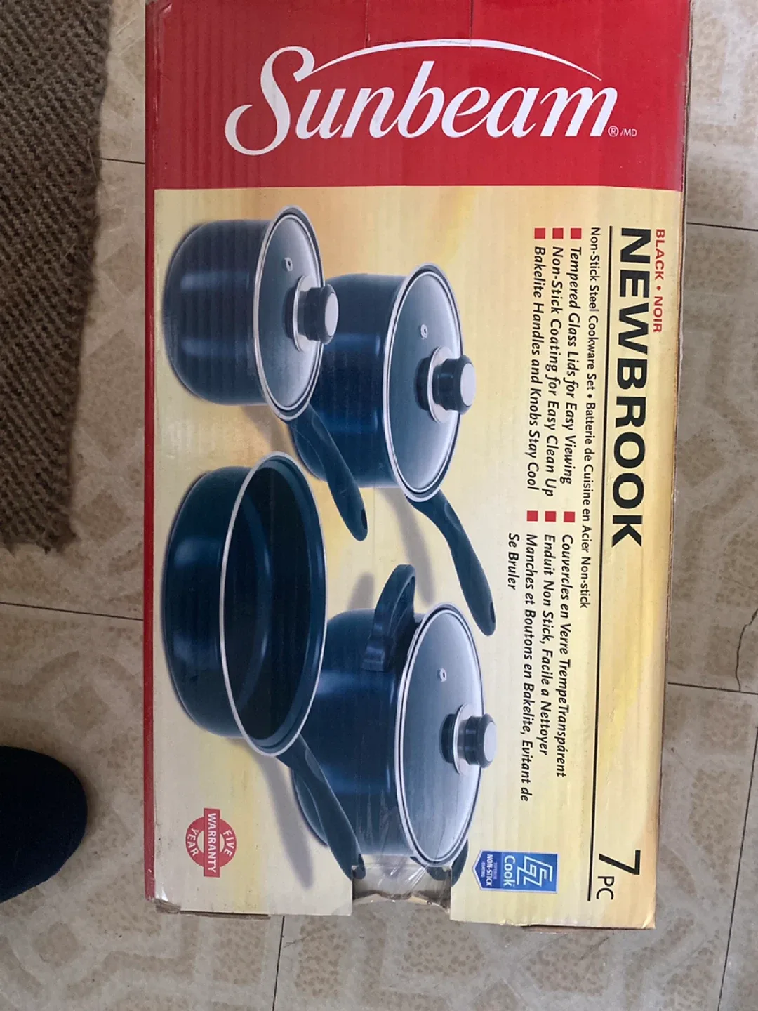 Sunbeam Newbrook 7-Piece Cookware Set - Black